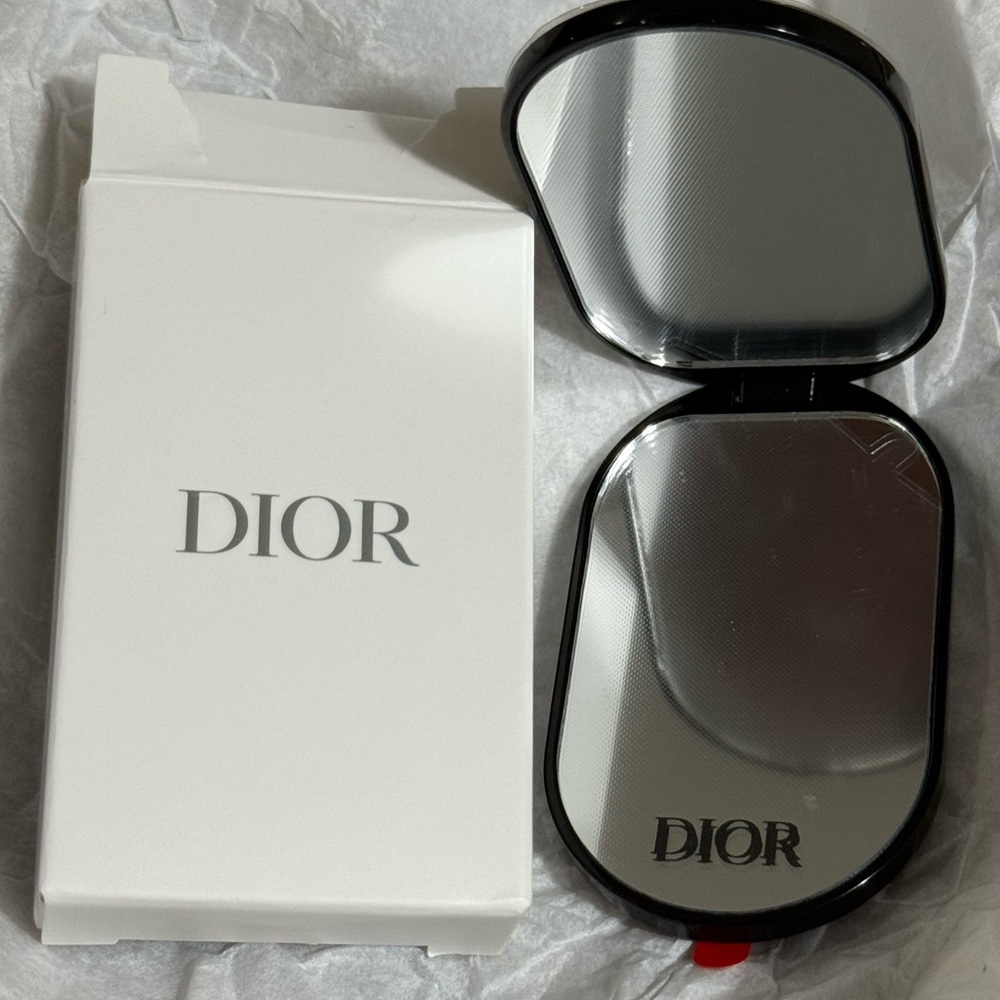 Dior Black and Silver Phone Mirror Stand.